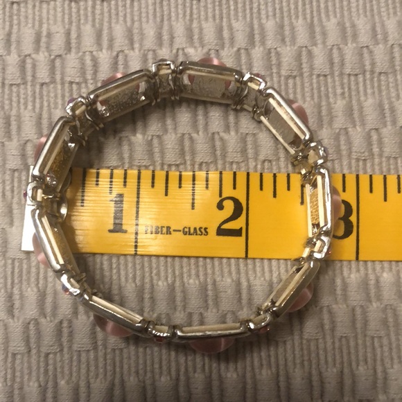 Pretty Pink & Silver Fashion Bracelet Non-tarnishing Silver with lots of Bling - Picture 6 of 6